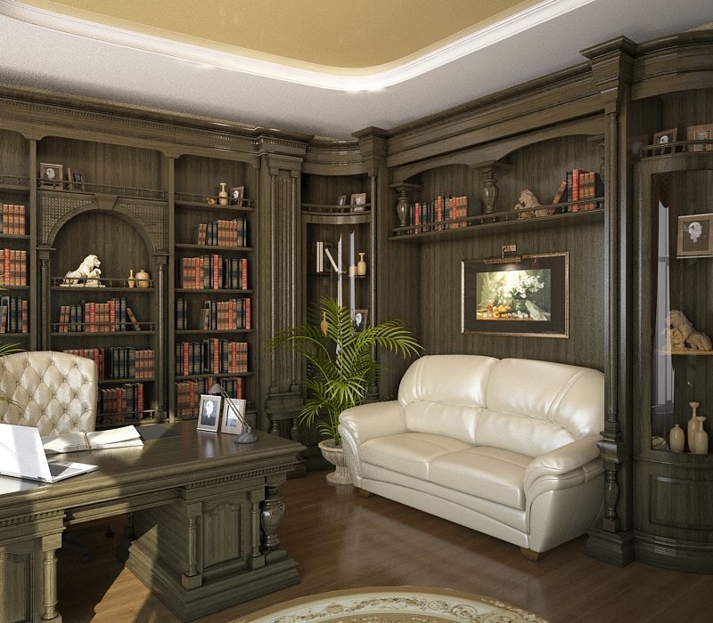 Интерьеры кабинетов в классическом стиле - «Нежилые помещения»