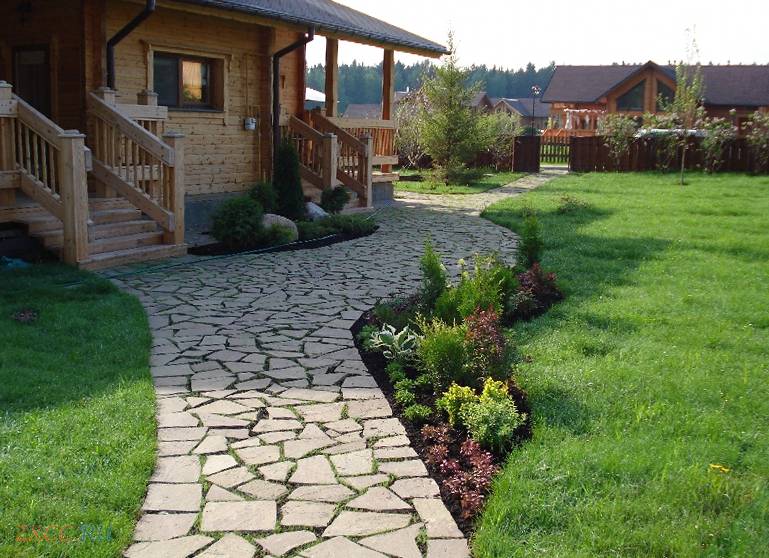Натуральный камень в обустройстве садовых дорожек - «Строительство»