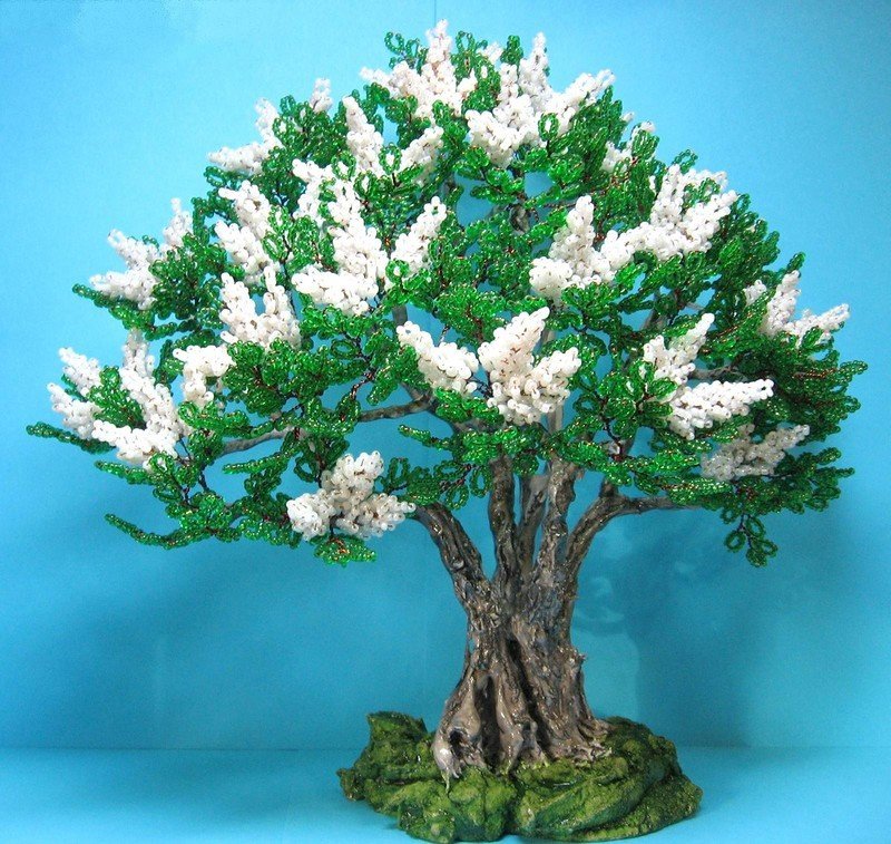 Деревья из бисера для начинающих. Примеры плетения. - «Декор»