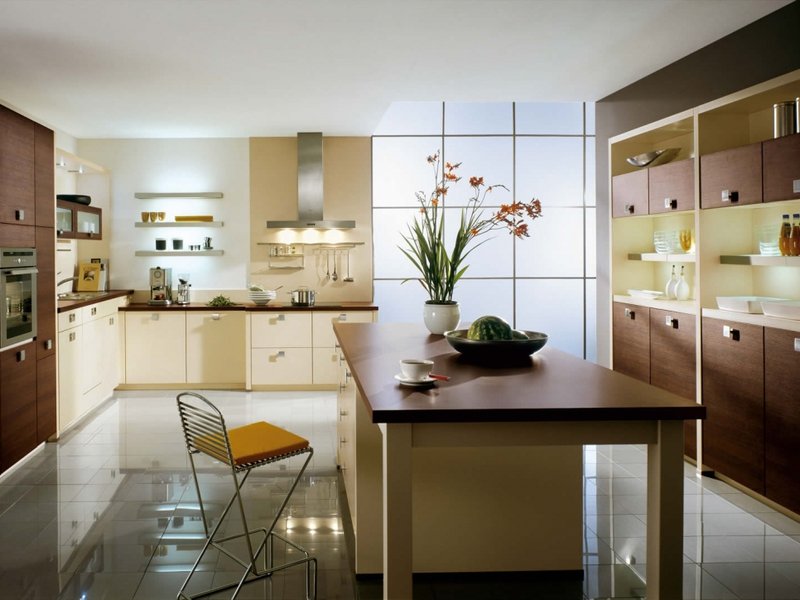 Сочетание цветов в интерьере кухни - «Декор»