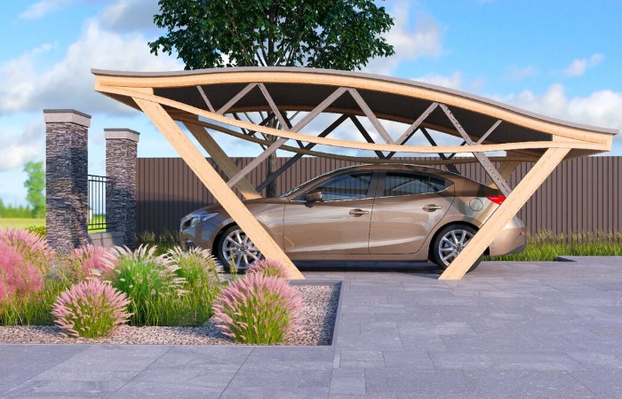 Навес вместо гаража на даче: оптимальные варианты защиты автомобиля от осадков - Архитектура и интерьер